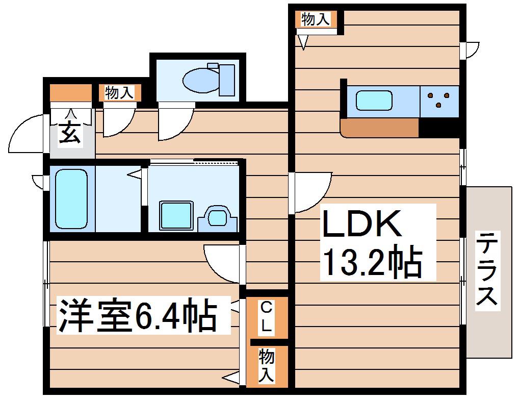 サンフォーレⅤ(1LDK/1階)の間取り写真
