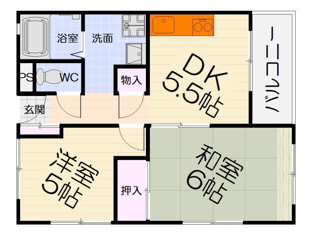 丸源ビル(2DK/3階)の間取り写真