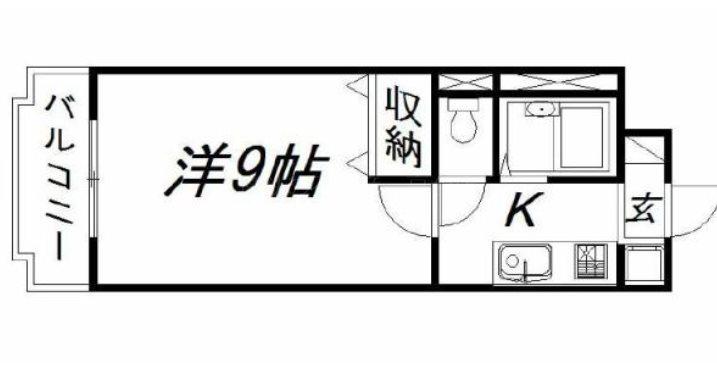 サンセゾンノーブル(1K/2階)の間取り写真