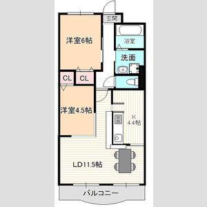 伊藤ハイツ(2LDK/3階)の間取り写真