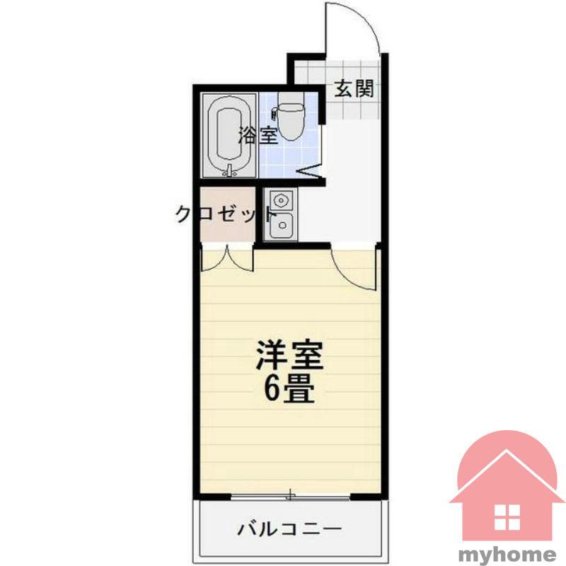 シャトー栄根II(1K/4階)の間取り写真