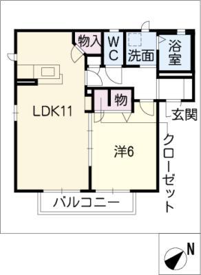 コート・ツヅキ(1LDK/2階)の間取り写真