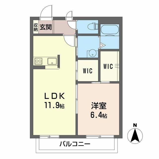 グリーンパレス八潮(1LDK/1階)の間取り写真