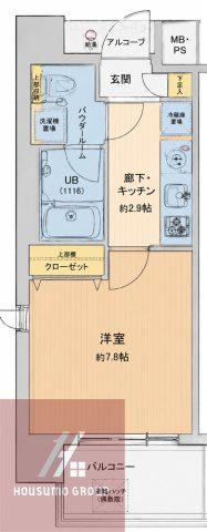レオンコンフォート難波(1K/9階)の間取り写真