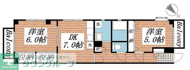 マルシェT・K(2DK/3階)の間取り写真