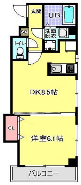 コスタ デルソル(1DK/2階)の間取り写真