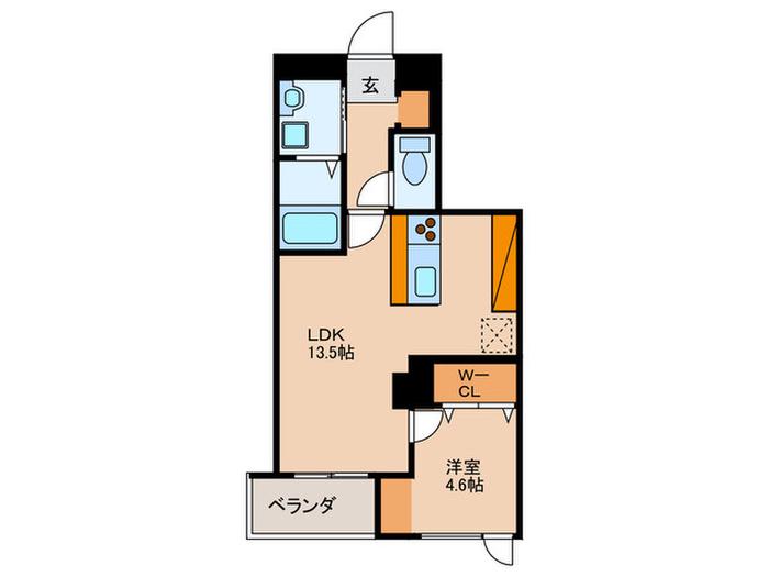 S-FORT警固タワー(1LDK/20階)の間取り写真