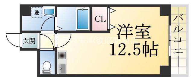 フルール須磨(1K/1階)の間取り写真