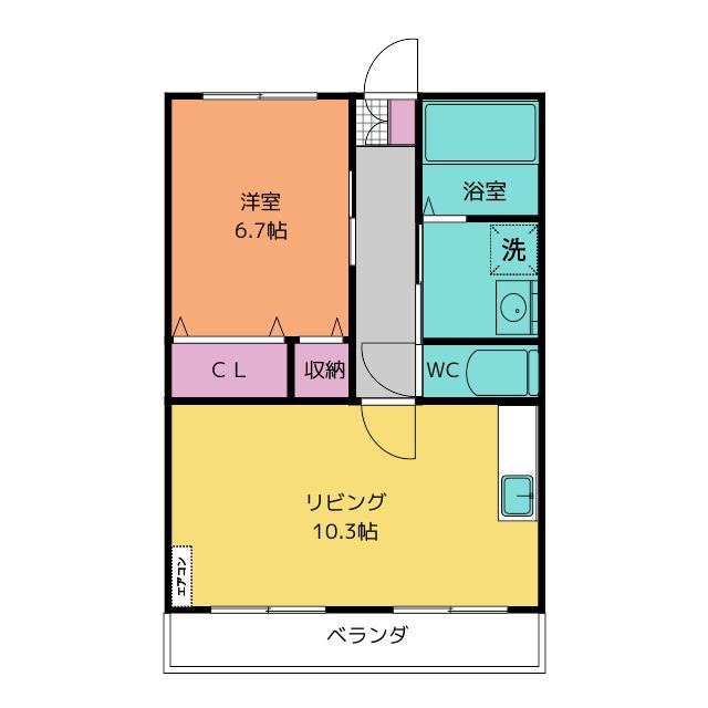SAISON COURT NP(1LDK/2階)の間取り写真