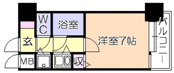 朝日プラザ久留米II(1K/5階)の間取り写真