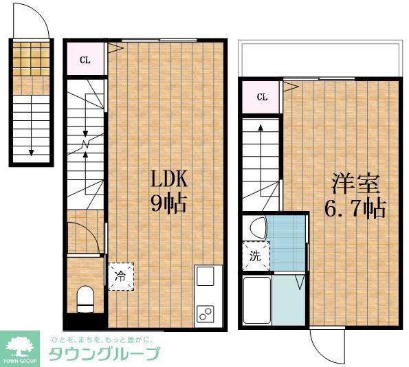 シータス平和島(1LDK/1階)の間取り写真