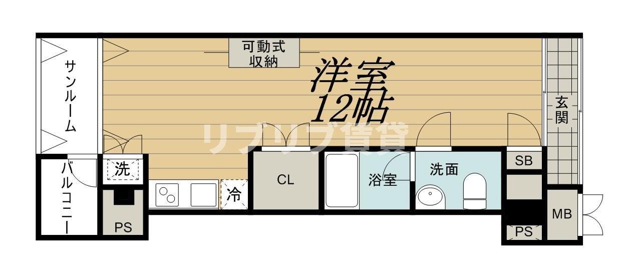 APERTO千葉(ワンルーム/2階)の間取り写真