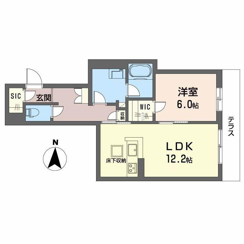 コンコード(1LDK/1階)の間取り写真