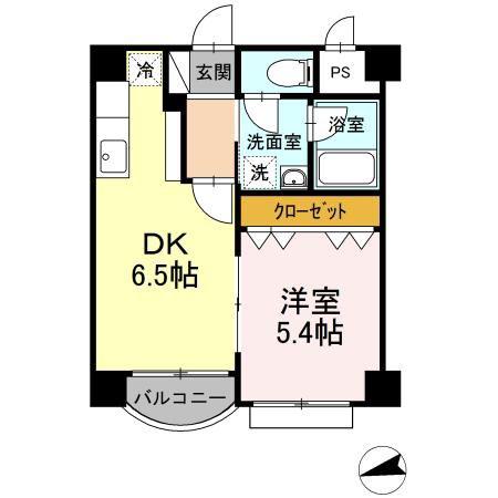 シェナンド土樋(1DK/7階)の間取り写真