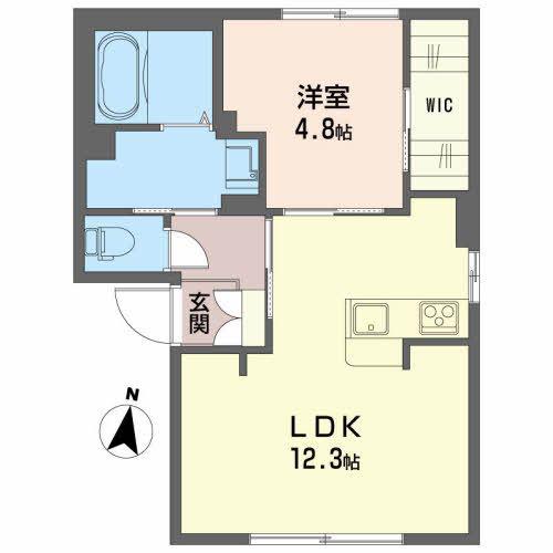 ガーデンホームズC(1LDK/1階)の間取り写真