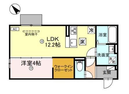 ブランシア目川(1LDK/1階)の間取り写真