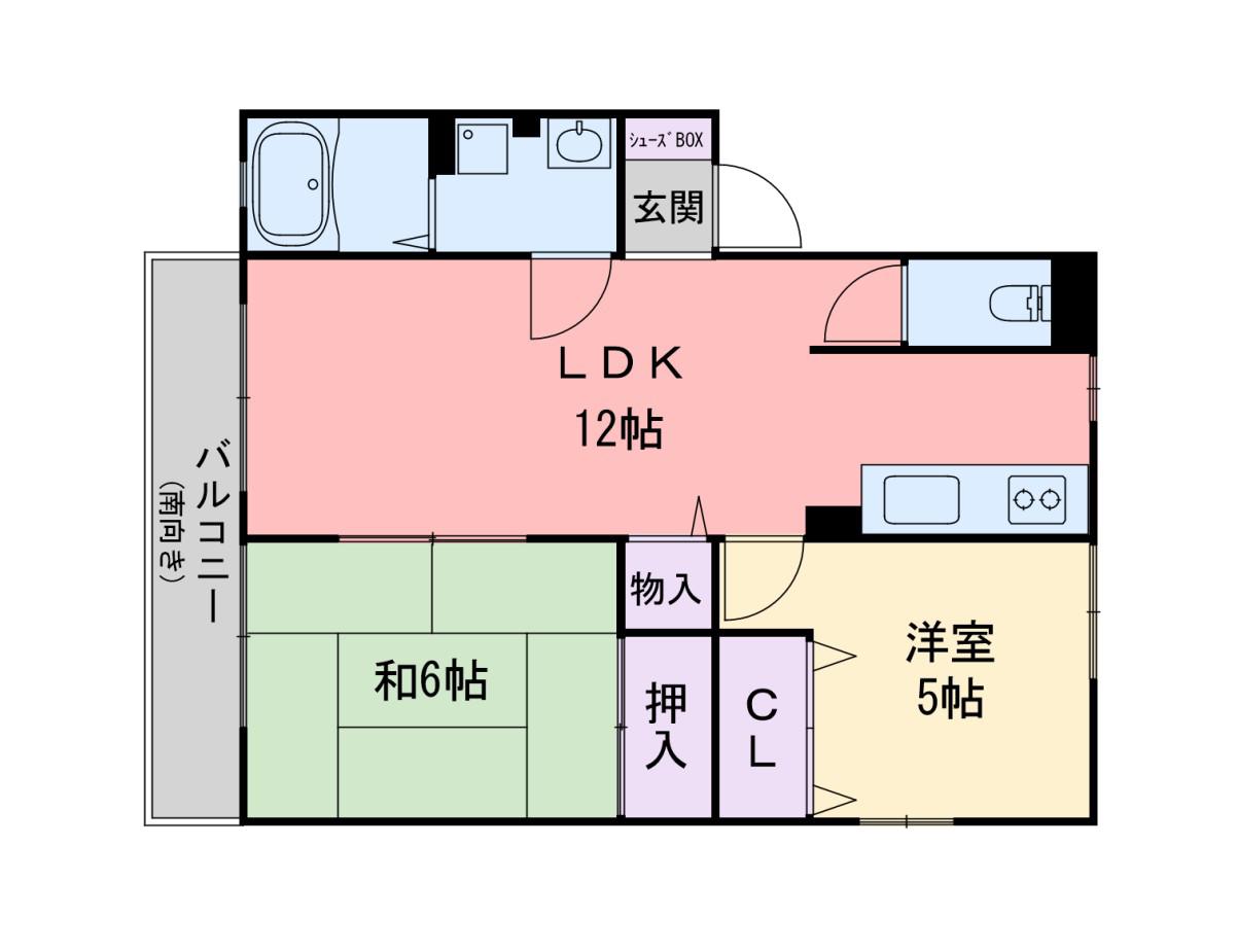 メゾン・ド・レトアC棟(2LDK/2階)の間取り写真