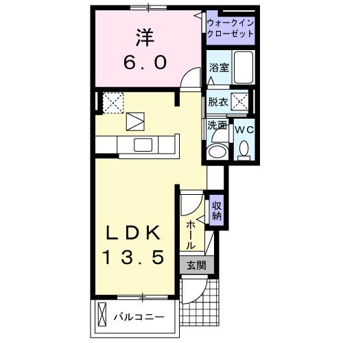 シエロアズール B(1LDK/1階)の間取り写真