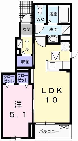 サニーハートII(1LDK/1階)の間取り写真