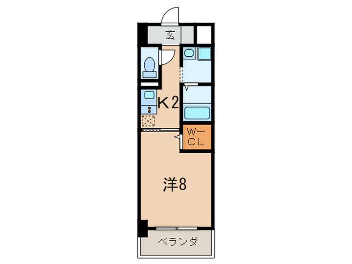 ファーストエフレシア立花II(1K/2階)の間取り写真