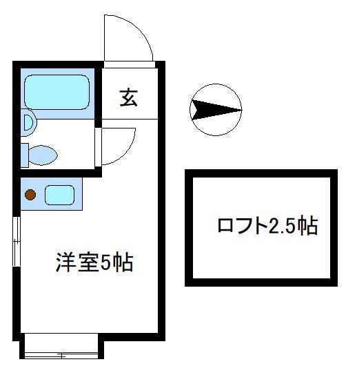 エコー上高田(ワンルーム/1階)の間取り写真