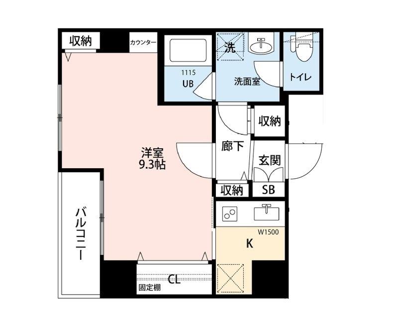 COURT王子神谷(1K/9階)の間取り写真
