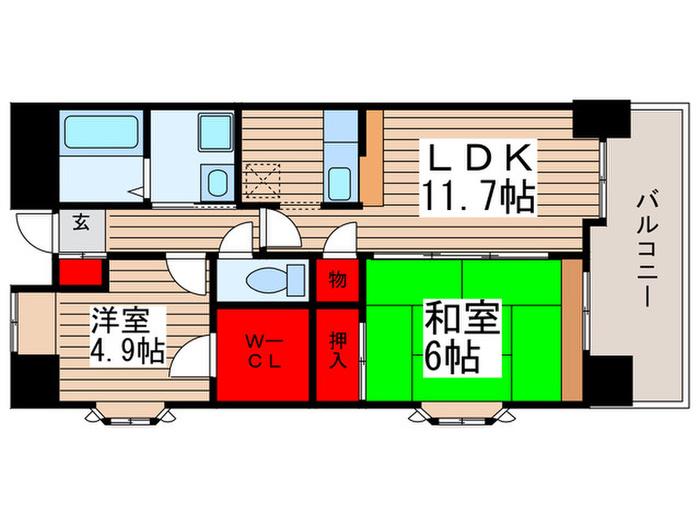 ハウスコラソン(2LDK/5階)の間取り写真