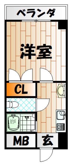 ビブレ篠崎(1K/3階)の間取り写真