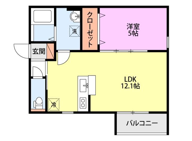 GLANZ新和(1LDK/3階)の間取り写真