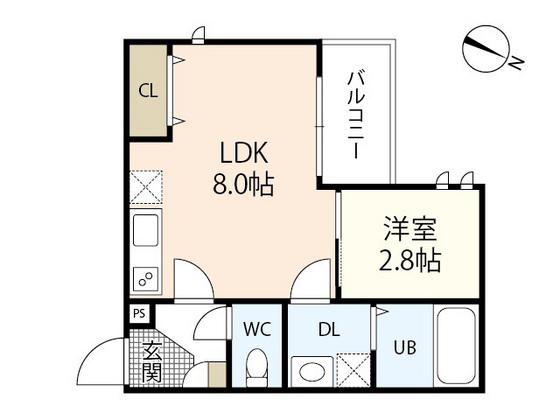 R-SMART SACRALE(1LDK/2階)の間取り写真