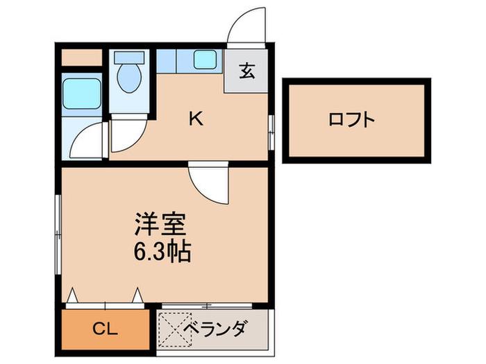 レクサス大手門(1K/2階)の間取り写真