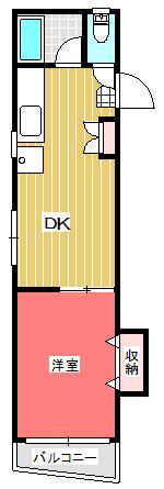 高田マンション(1DK/3階)の間取り写真