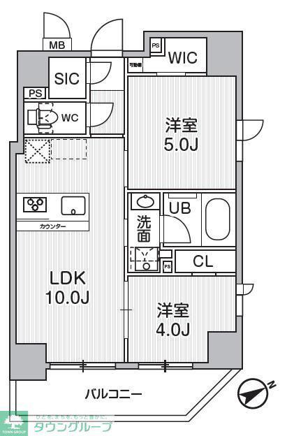 CAVANA浅草橋(2LDK/2階)の間取り写真