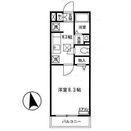 カーサ21(1K/1階)の間取り写真