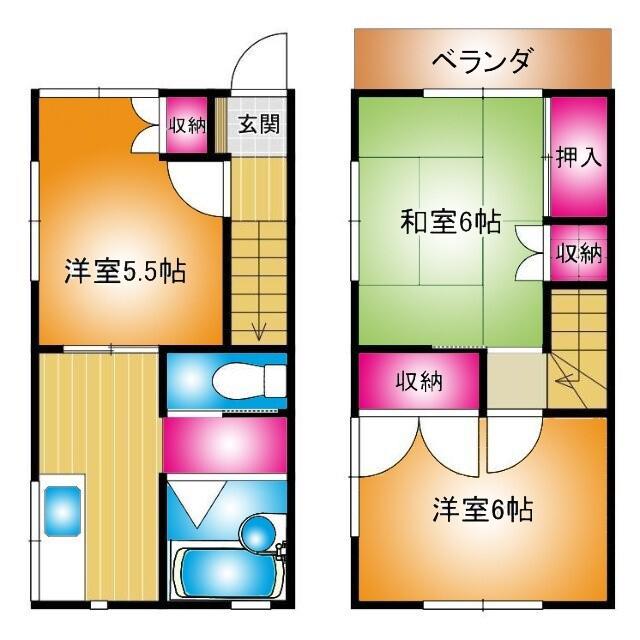 宮田コーポB棟(3K/1階)の間取り写真