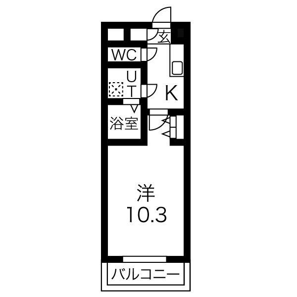 マルシェドミール(1K/3階)の間取り写真