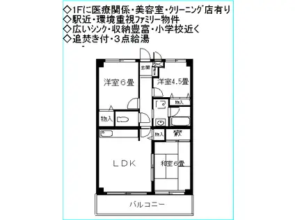 ラバーブル昌和(3DK/4階)の間取り写真