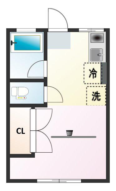 シティハイム 21(ワンルーム/1階)の間取り写真