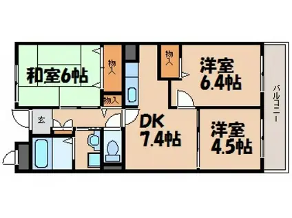 グラディオアキ(3DK/3階)の間取り写真