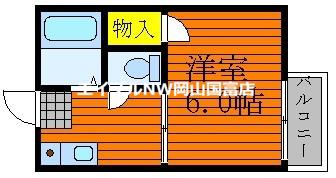 トピア国富けやき通(1K/2階)の間取り写真