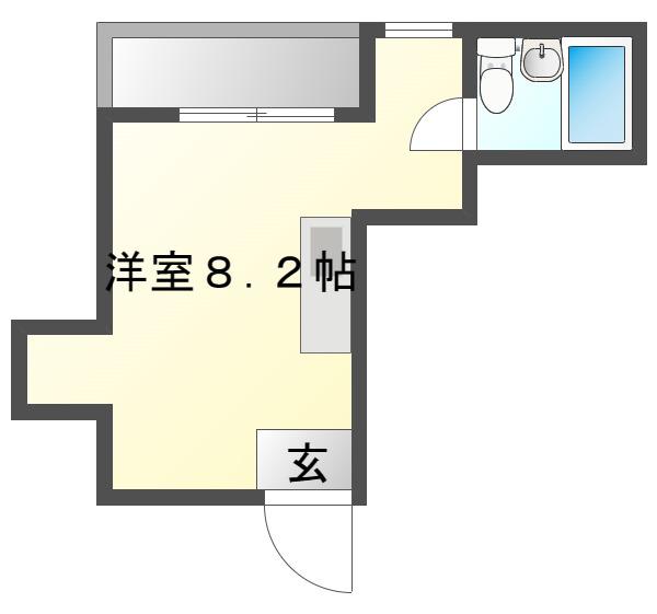 山淳コーポ(ワンルーム/4階)の間取り写真