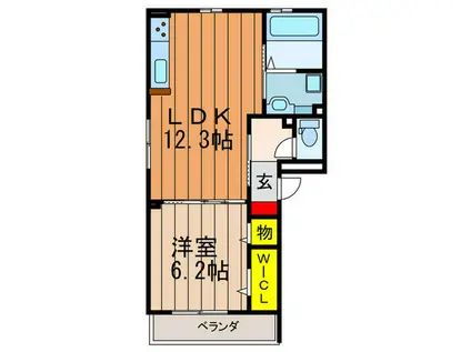 GLORY KOYAMAII(1LDK/2階)の間取り写真