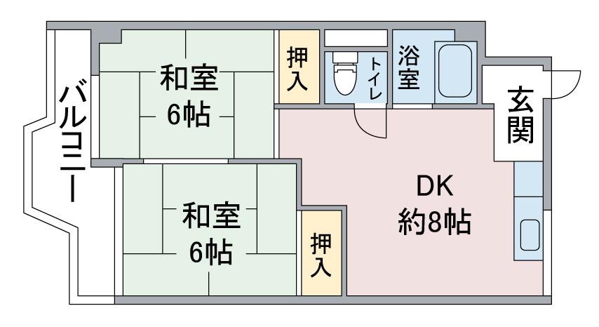 小林ビル(2DK/1階)の間取り写真