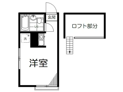 仲宿ハイツ(ワンルーム/2階)の間取り写真