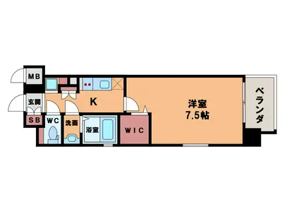 ポルト・ボヌール天王寺ミラージュ(1K/10階)の間取り写真