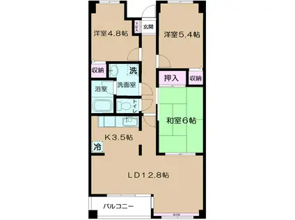 シルクフォルム(3LDK/6階)の間取り写真