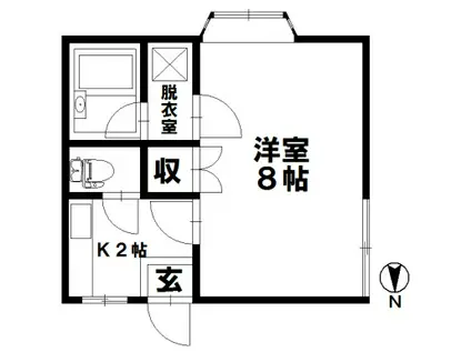 リバーハイツ(1K/1階)の間取り写真