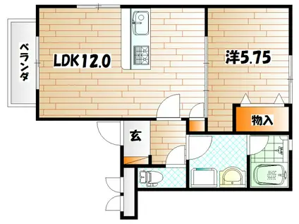 アールエムハイツ I(1LDK/1階)の間取り写真