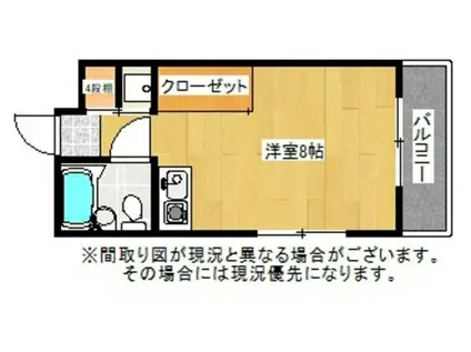 トリムハウス(ワンルーム/2階)の間取り写真