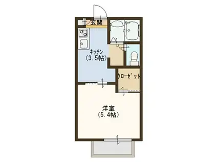 グランシャリオ(1K/2階)の間取り写真